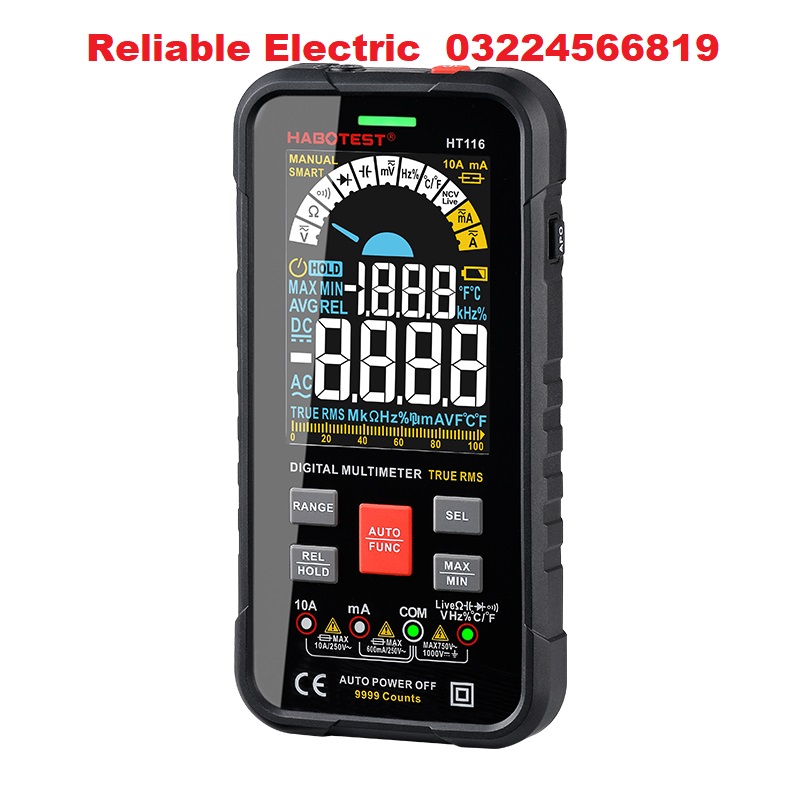 Smart Digital Multimeter Auto HT116 (With 1000V DC and all other Functions)